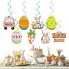 Easter Banner Bunny Egg Pattern Garland Colorful Easter Banner Decorations For Home Farmhouse Fireplace Tree Wall Window Spring