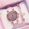 Ciel Étoilé Montre Bracelet Femme Montre Poignet Dame Rose Fille Femme Montre Mode Cuir Simple Montres Reloj Mujer Rosa
