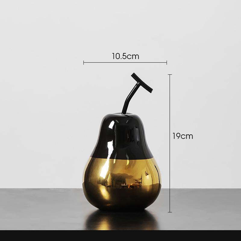 Nordic Style Metal Ceramic Fruit Pear Ornaments Modern Simple Living Room Wine Cabinet Model Room Home Decorations
