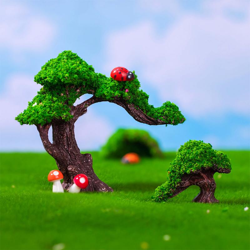 Figurines Miniatures Simulated Tree Flowers Micro Landscape Ornaments For Diy Home Decoration Table Desk Ornaments Accessories