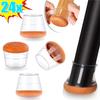 Table Chair Leg Protectors Caps Clear Round for Furniture Legs Cover Floor Sliders Non Slip Scratch Reduce Noise with Felt Pads
