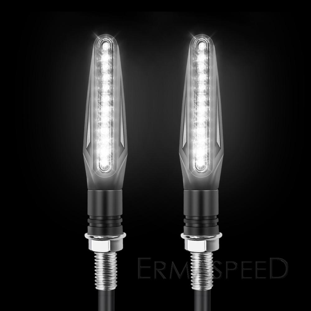 4Pcs Motorcycle Turn Signals LED ABS Plastic Amber Flasher Stop Signal Light Blinker Indicator for Motorcycle Motorbike