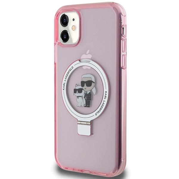 Etui Do iPhone 11 Karl Lagerfeld Ring Stand MagSafe Różowe