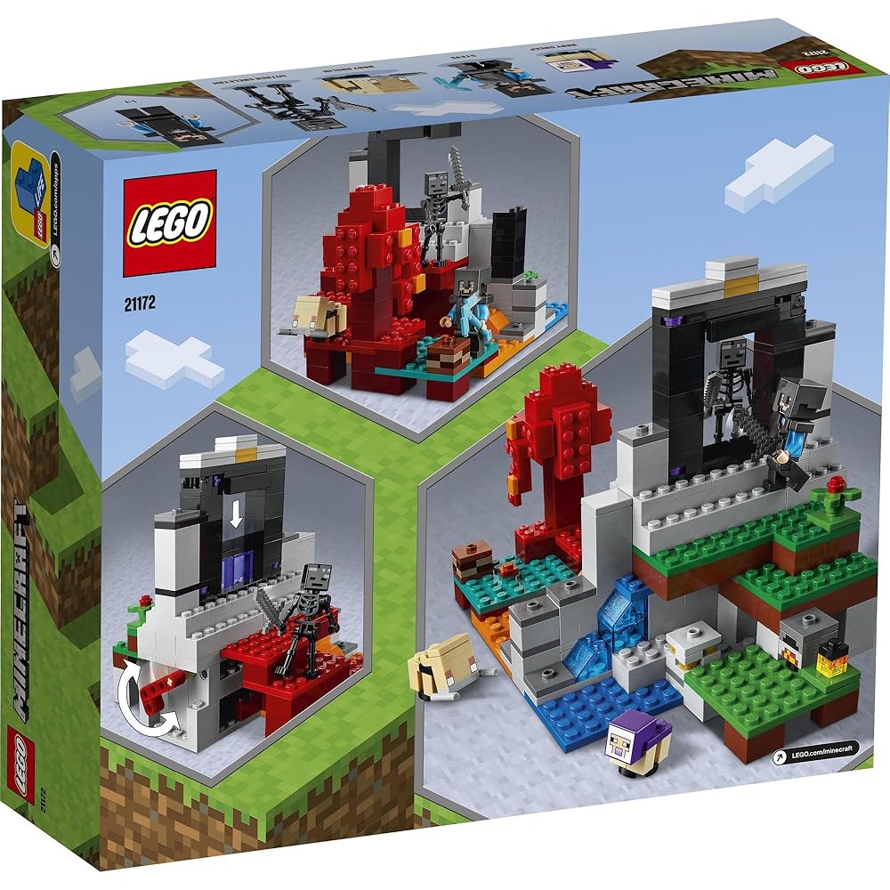 LEGO Minecraft Abandoned Portal Gift Set 21172 Building Blocks Toy for Kids Ages 8 and Up