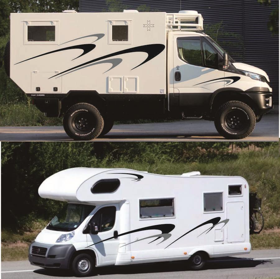 For Camper RV Trailer Car Stripes Graphics DIY Vinyl Decals Stickers Waterproof