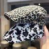 Leopard Print, Hat, Women, Autumn and Winter, Personalized Beret, Retro Ducktongue Hat, Women, Traveling, Fashionable Design