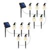 2pcs Halloween Solar Powered Ground Stake Lights Outdoor Decorative Ghost Shape Garden Pathway Lighting with Solar Panel and Stakes