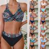 2025 European & American Plus Size Printed Bikini Swimwear Set