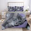Cat Lovely Animal Kitten Bedding Set Single Twin Double Queen King Cal King Size Bed Linen Set