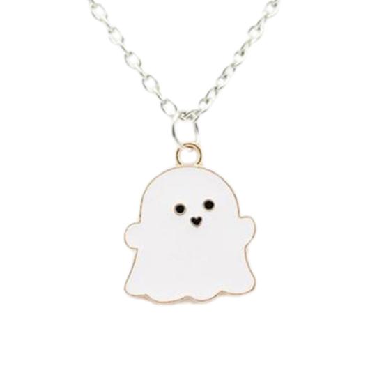 Hanger Ketting Feestelijk Geometrisch Galvaniseren All-Match Mannen Vrouwen Schattig Cartoon Geest Sleutelbeen Ketting Decoratie Cadeau voor Halloween