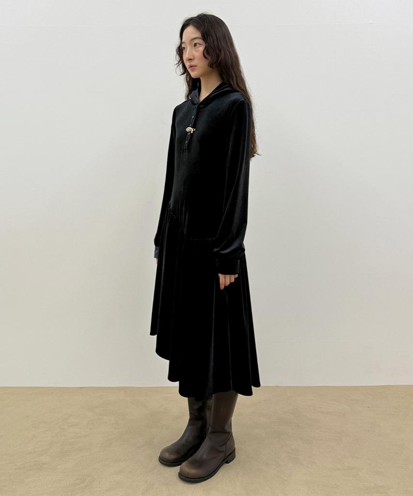 Sinun Sn Fluid Velvet Dress (Black)
