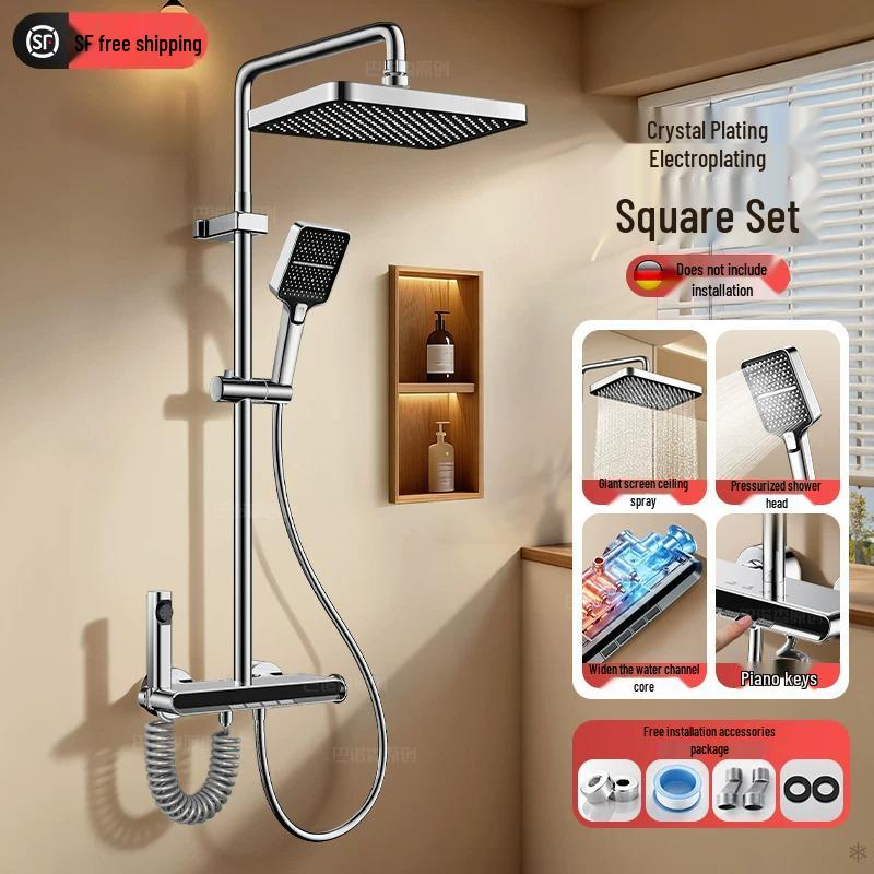 Piano Key Shower Head Set: High-Pressure, Temperature-Stable for Home Bath
