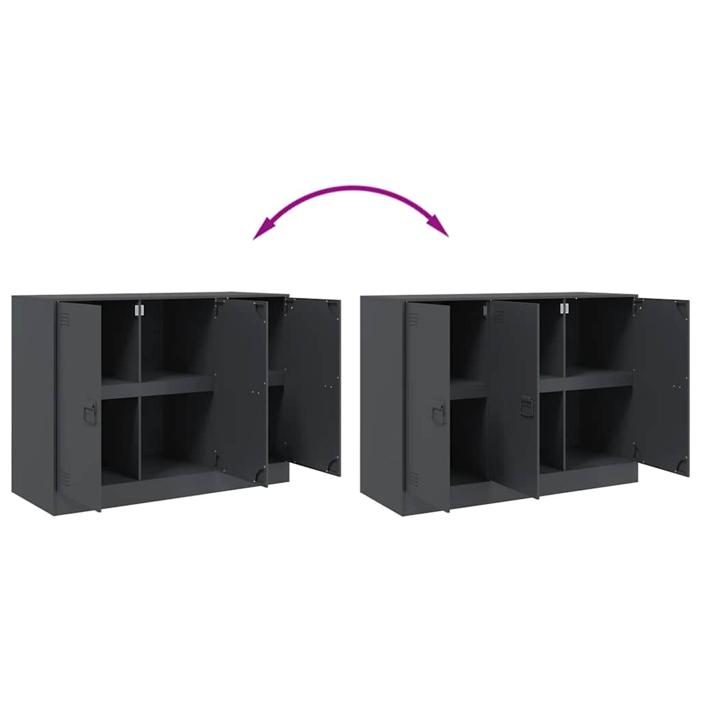 Sideboard Anthracite 99 X 39 X 73 Cm Steel