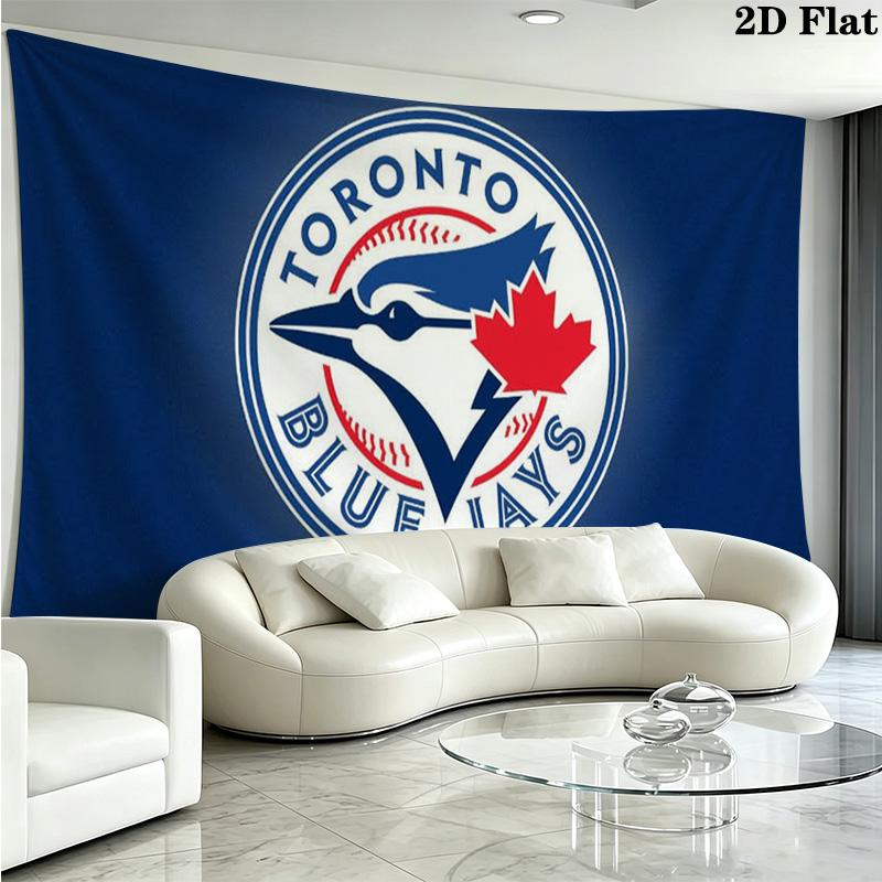 Toronto Blue Jays Logo Wall Tapestry Aesthetic Wall Hanging Printed Fabric Blanket Decorative Tapestries for Bedroom Living Room Home Decor
