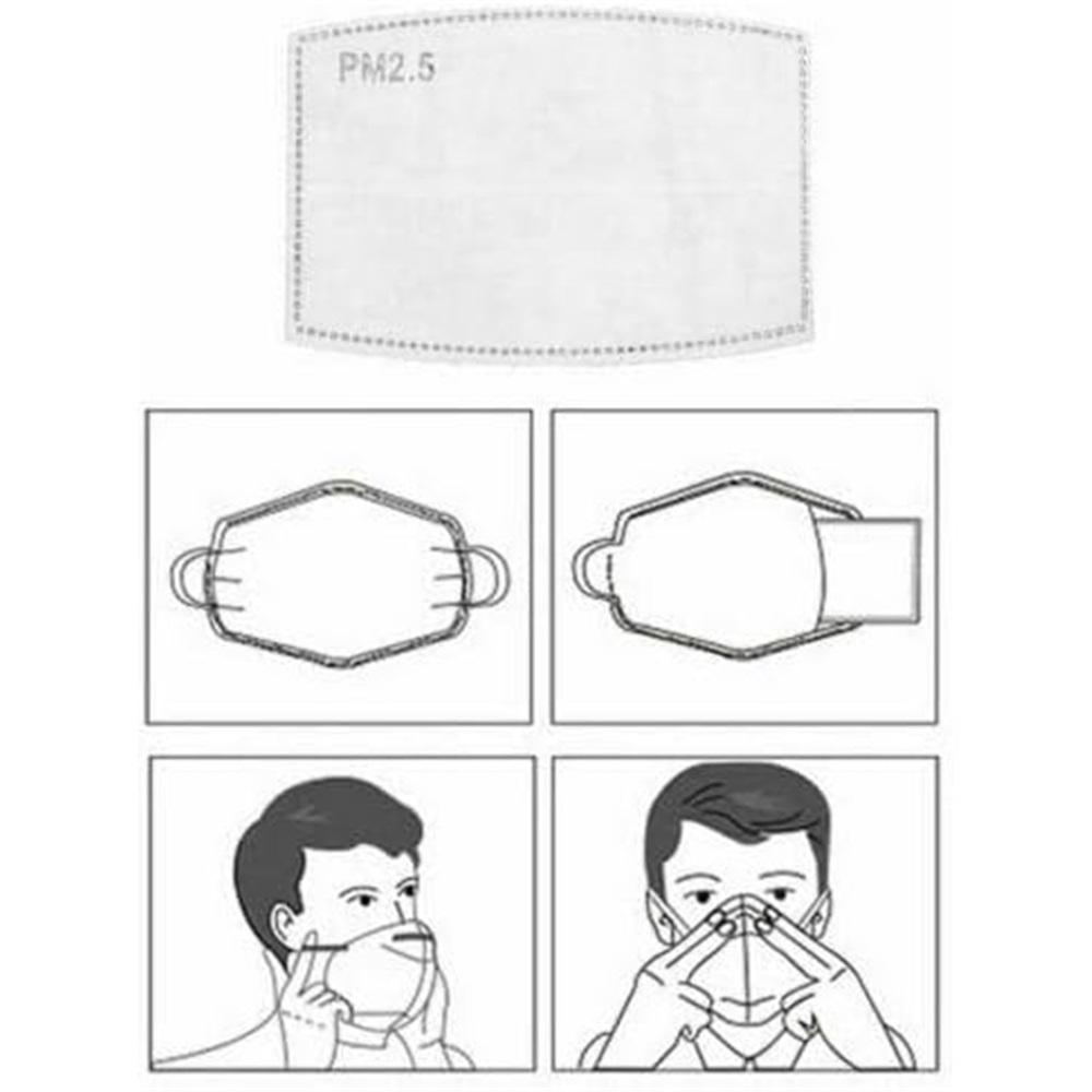 10 X PM2.5 Activated Carbon Filters 5 Layers Replaceable Filters For Face Coverings Cotton Cover Mask Inserts