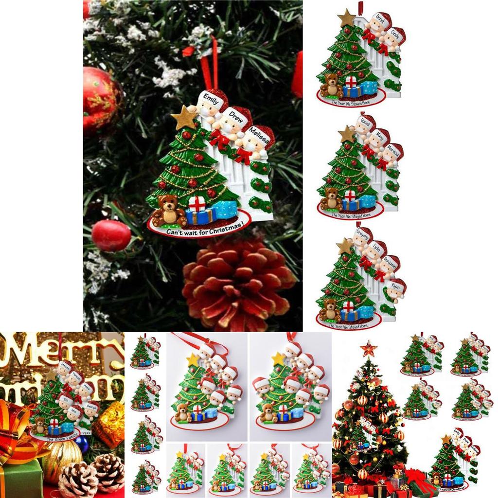 Wunderschöne Weihnachtsbaum-Hängeornamente aus Harz für Familien von 2-7 Personen