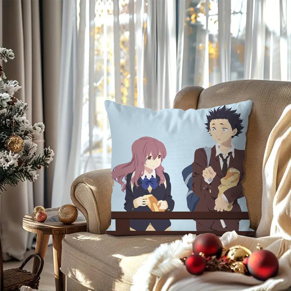 The Shape of Voice animationPillow Case Square Pillow Bedroom Sofa Leisure Comfort Cushion Car Living Room Home Decoration 40X40