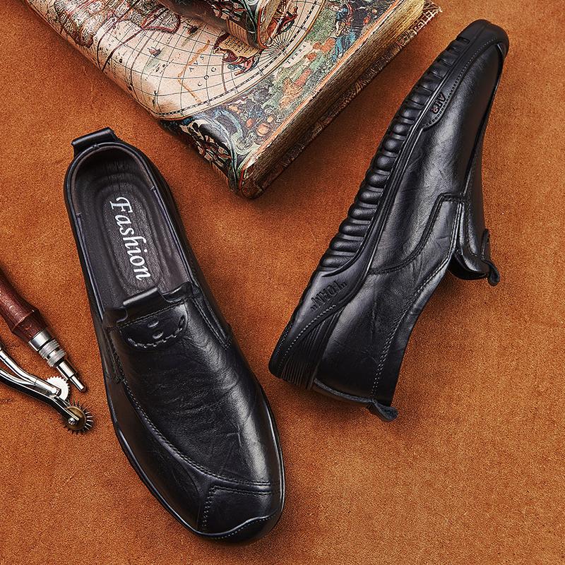 Klassiek Merk Heren Echt Leer Casual Schoenen Winter Fluweel Katoenen Schoenen Outdoor Wandelen Heren Oxford Schoenen Anti-Slip