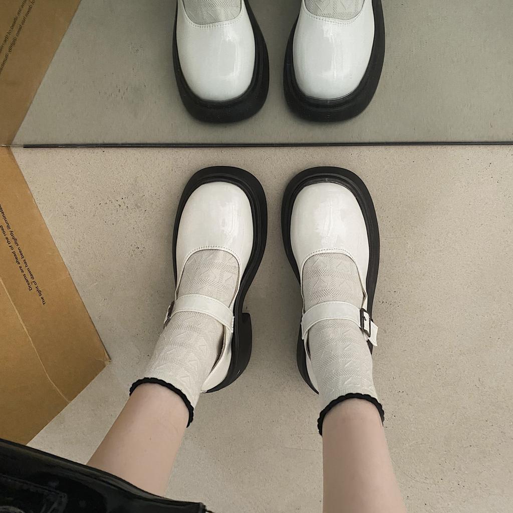 Height-increasing Mary Jane Retro Platform Shoes Women's 2025 New British Casual Fashion Round Head Thick Heel Light Mouth Small Leather Shoes