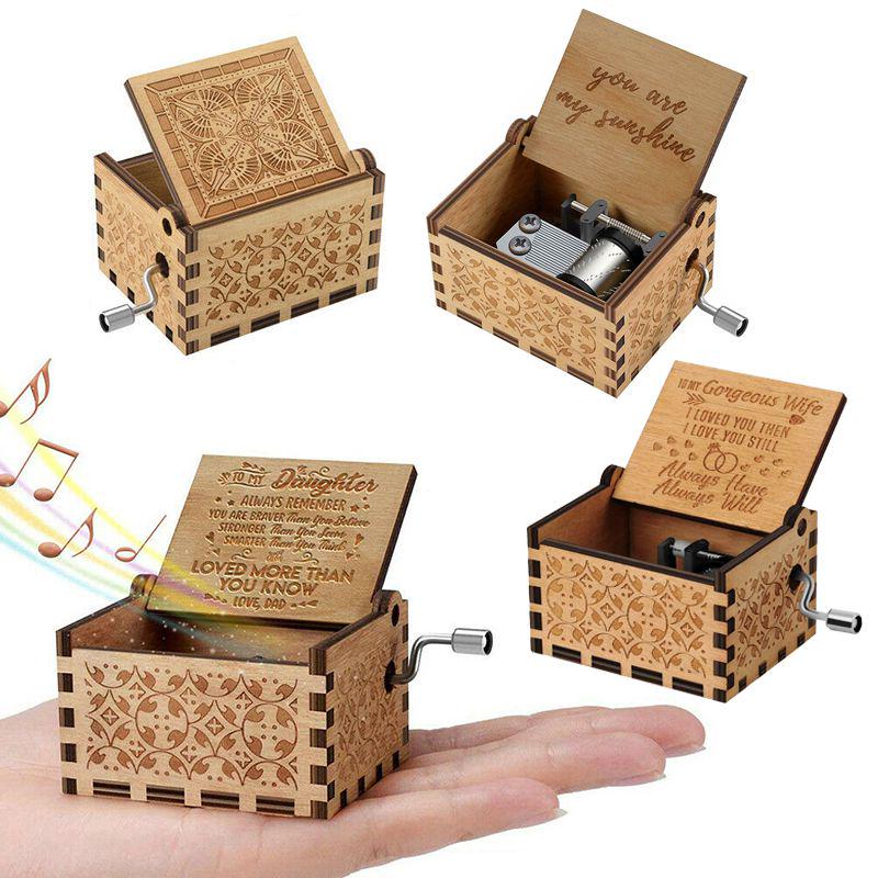 Exquisite Wooden Music Box For Mom/dad To Daughter Heartwarming You Are My Sunshine Keepsake