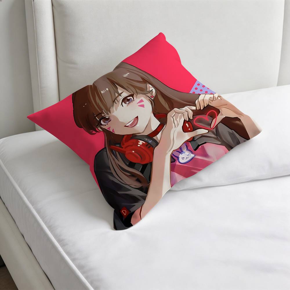 Cute DDVA OOverwatch Square Pillow Cover Decorative Throw Pillow Case for Sofa Couch Bed Home Car Living Room Decoration