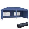 Foldable Marquee 6x3 m Pop-up with 4 Removable Sides Garden Gazebo with 2 Windows and Transport Bag Blue