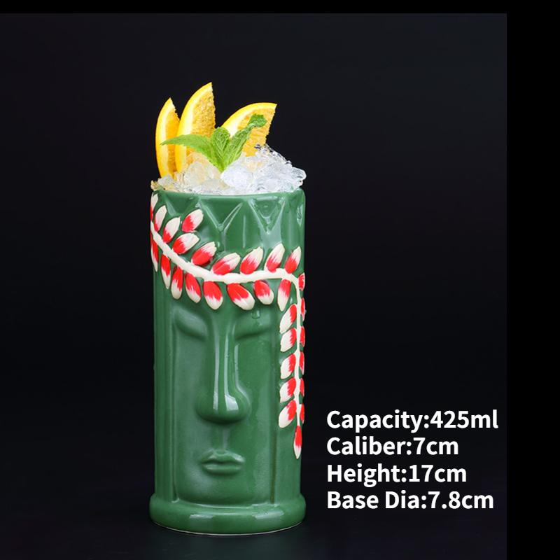 Hawaii Ceramic Tiki Mug Creative Porcelain Beer Wine Mug Party Cocktail Glass Cup Bar Tool