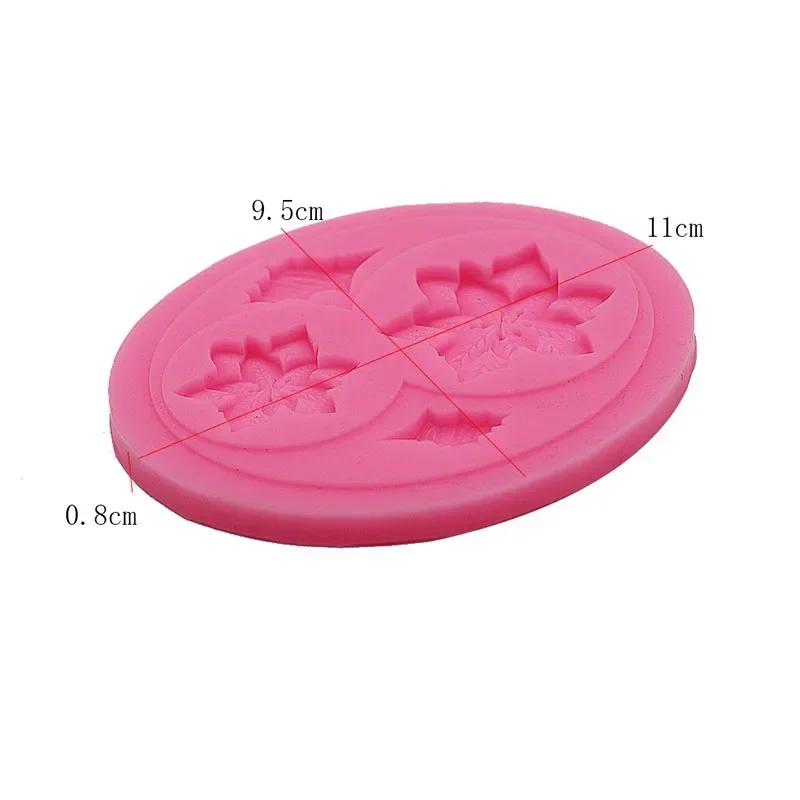 Christmas Flower and Leaves Silicone Mold Holly Poinsettia Fondant Mold for Popsicle Cake Decorating Tools Cupcake Topper Mould