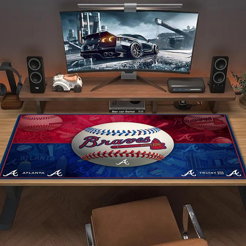 Atlanta Braves Color Mouse Pad Large Gaming Table Cushion Non-slip Laptop Tablet Big Mousepad XXL Mat Mini PC Playmat With Lock Edge