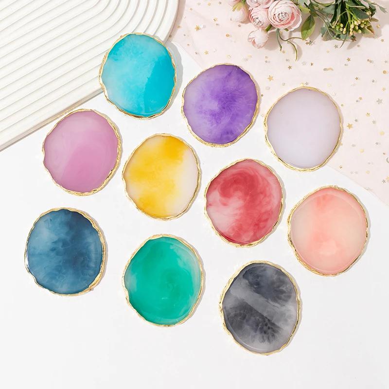 Nagelfarbpalette Harzfarbpalette Kristall-Nageldisplay-Platte Werkzeuge Nagelfarbpalette Harzachatstein Nagelkunstpalette