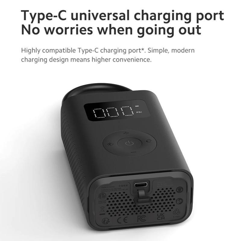 Xiaomi Mini Portable Air Pump 2 Mijia Electric Air Compressor Treasure Type-C Multitool Inflator Digital Tire Pressure Detection