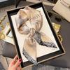 New Striped Silk Scarf Simulation Silk Small Square Scarf Simple Fashion Professional Scarf Silk Scarf Square Scarf High-end Matching