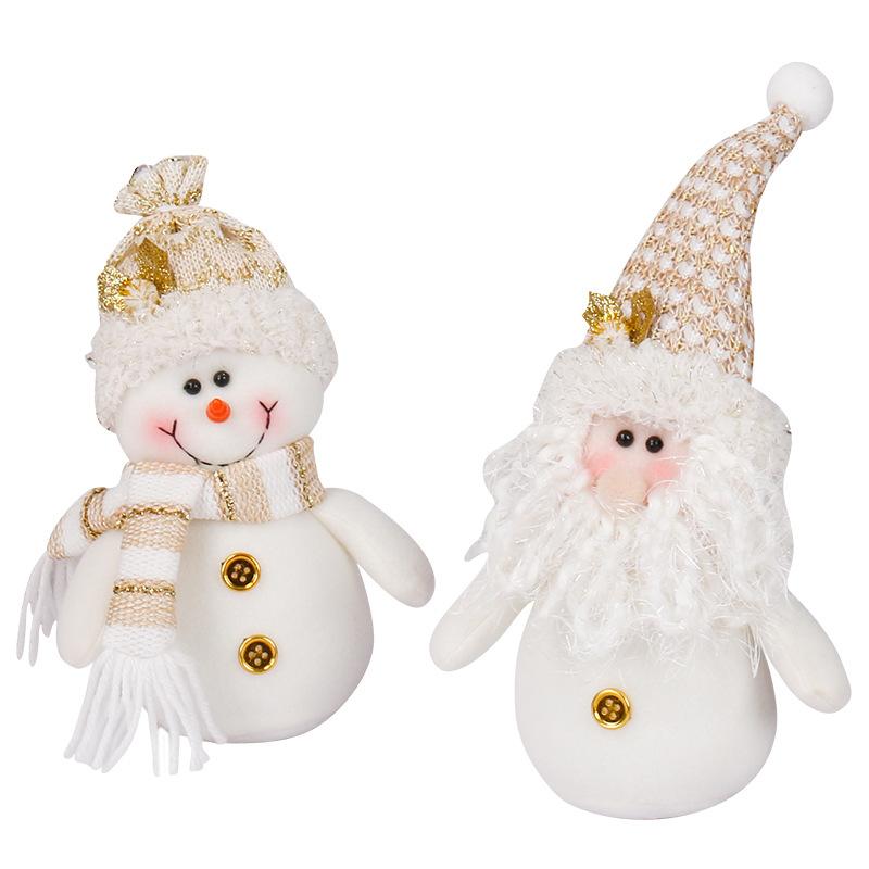 Vianočné plyšové bábiky Ozdoby Biely Santa Claus Snehuliak Vianočný stromček Závesné ozdoby Dekorácia na dom Vianočná párty Detské darčeky