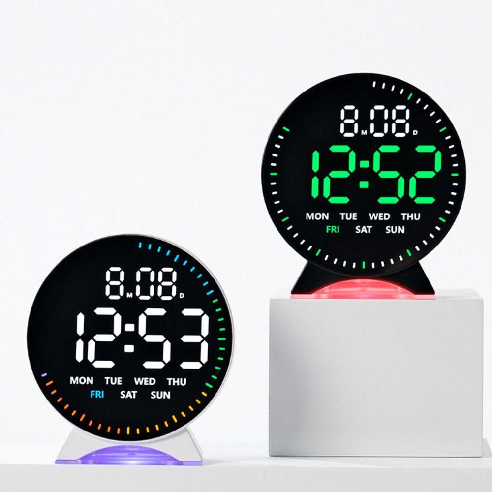Atmosphere Lights Digital LED Clocks Running Second Display Table Clock for Bedroom