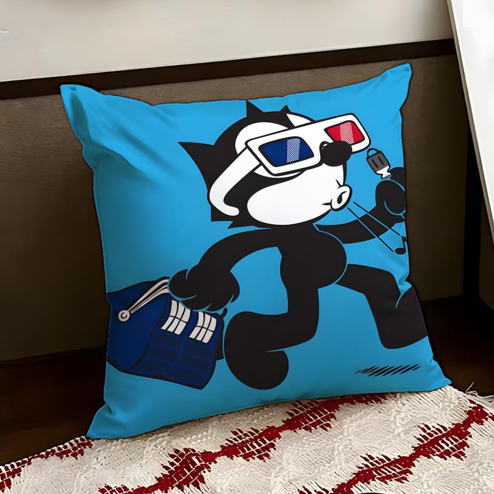 Cartoon FFelix the Cat Cushion Cover Reversible Soft Durable Pillow Cover Home Car MultiScene Use for Daily Comfort