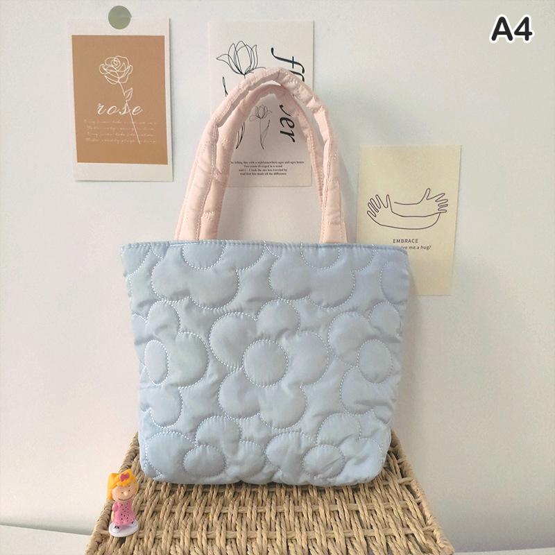 Sac de Rangement Portatif Matelassé Style Coréen pour Snacks Style Ins Sac à Bento Boîte à Lunch Sac à Main Sac Suspendu pour Chariot Sac à Main pour Femmes