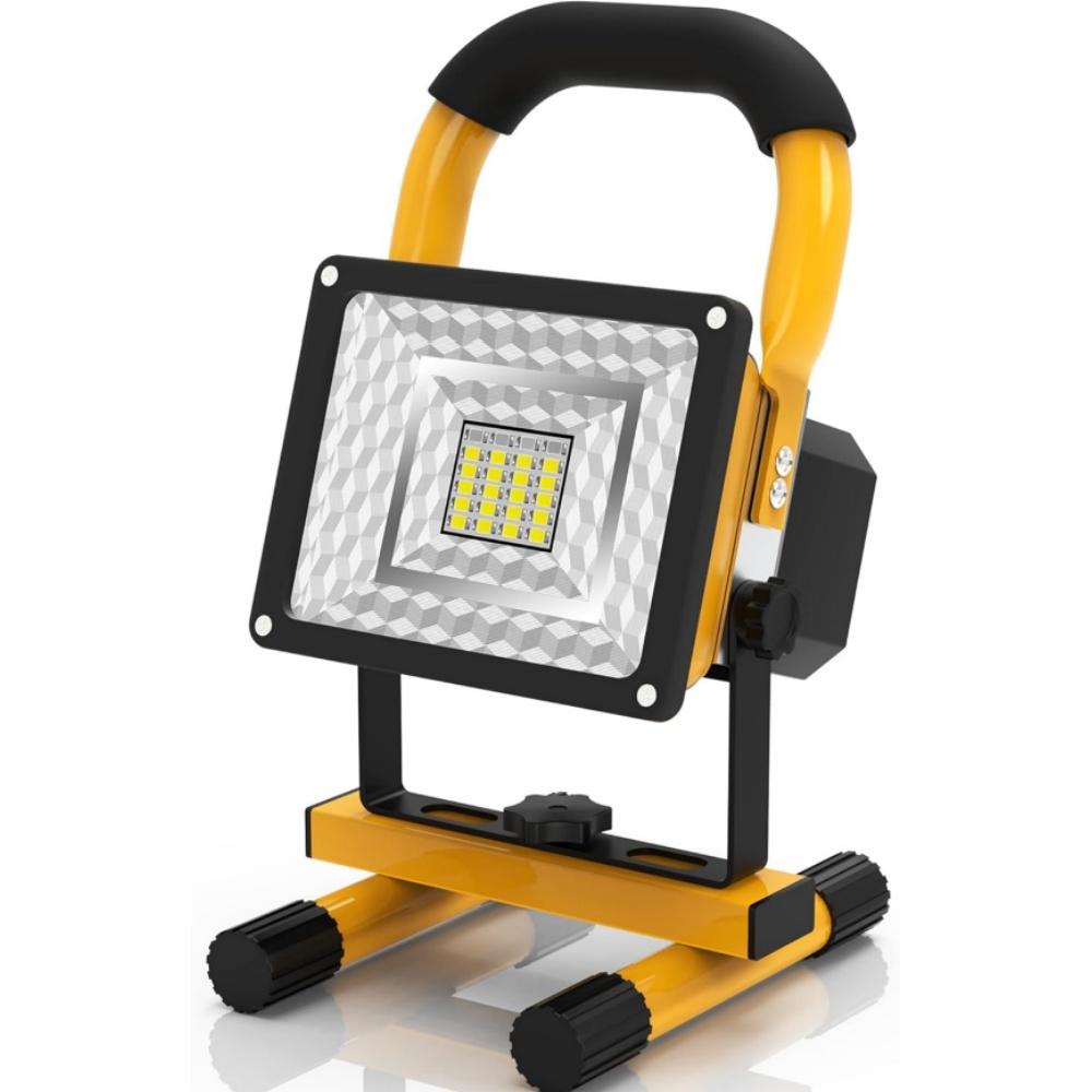 LED Portable Rechargeable Floodlight Waterproof Spotlight Battery Powered Searchlight Outdoor Camping Hiking Emergency Work Lamp