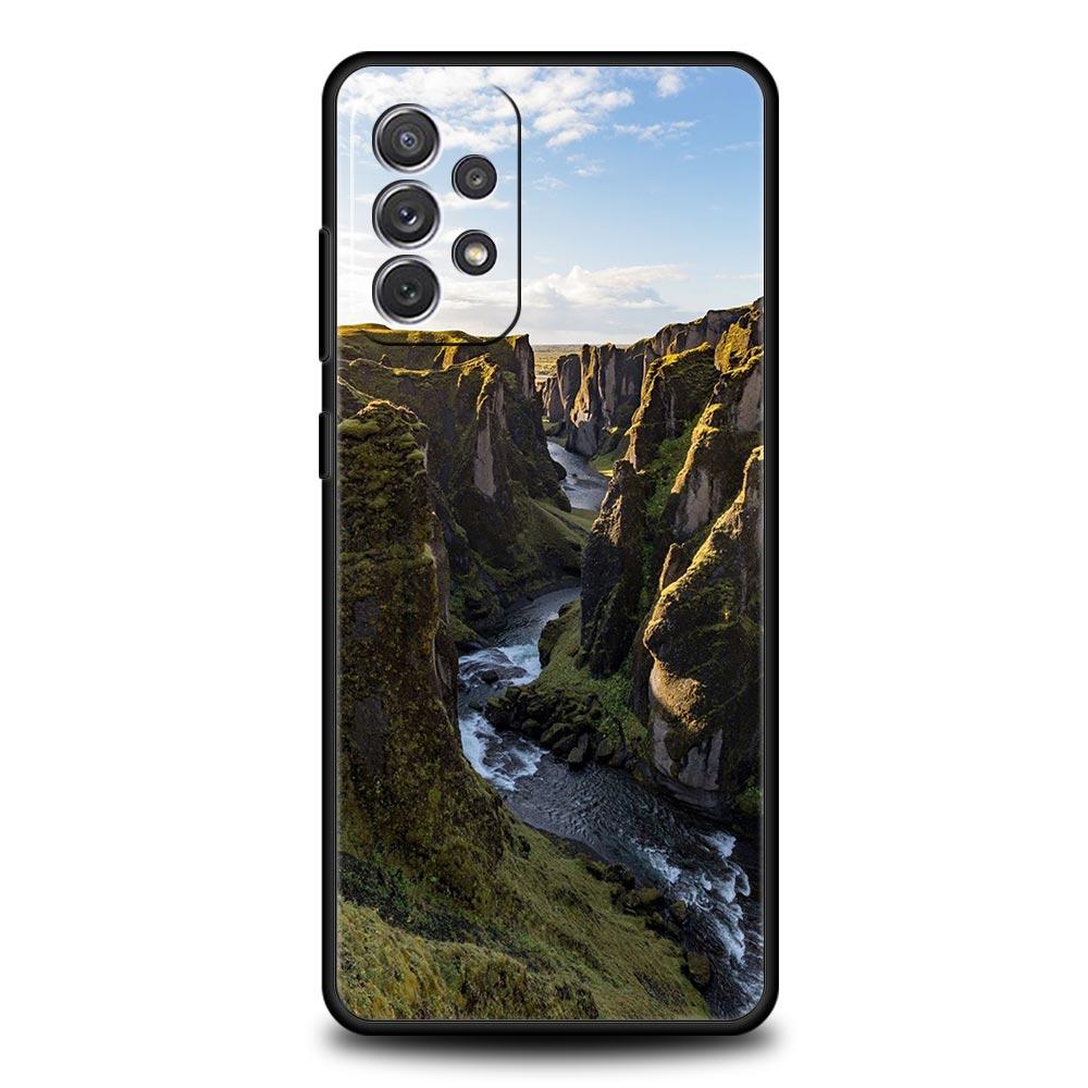 Telefontok Samsung Galaxy A13 A51 A71 A41 A31 A21S A11 A03S A12 A32 A52 A23 A33 A53 A73 5G Cover Forest Beach Sunrise Nature telefonhoz