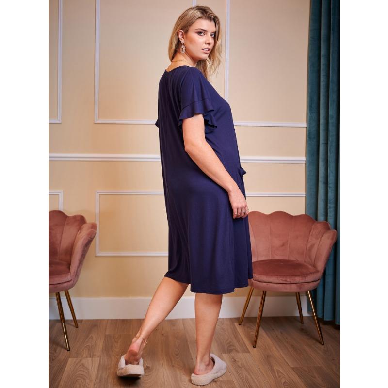YYFS Women's Fashion Solid Color Print Summer Spring Short Sleeve O-Neck Loose Waistline Casual Dresses
