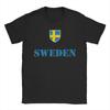 Sweden Swedish Flag Pure Cotton Tshirt For Unisex Summer Y2k Fun Tshirts Oneck Novelty Tees Big Size Design Clothes