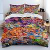 Street Fighter Retro Game Gamer Bettdecke Bettwäscheset, Bettbezug Bettset Steppdecke Kissenbezug, King Queen Size Bettwäscheset Junge