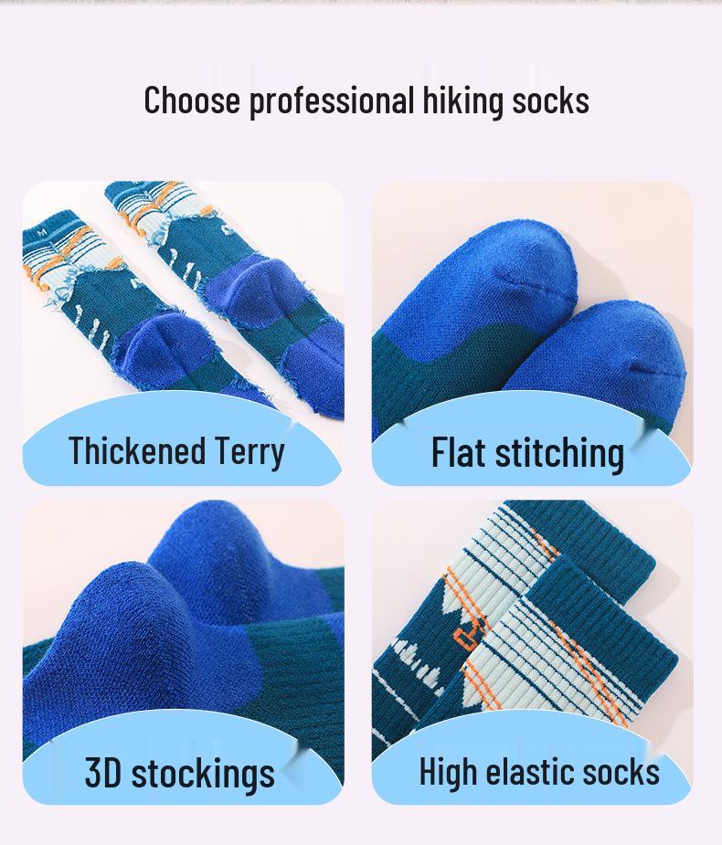 Women's Merino Wool Hiking Socks for Warmth - Thick Terry, Mid-Calf, Heat-Retaining Outdoor & Snow Socks for Kids