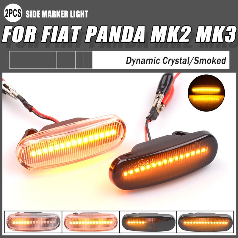 2 Peças Luz de Seta Dinâmica LED Marcador Lateral Repetidor Para Fiat Panda MK2 MK3 Grande Punto Abarth Doblo Fiorino Linea Idea