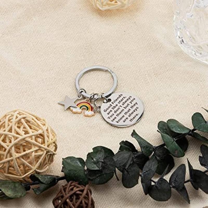 Good Friends Are Like Stars Creative Stainless Steel Keychain Gift For Best Friends