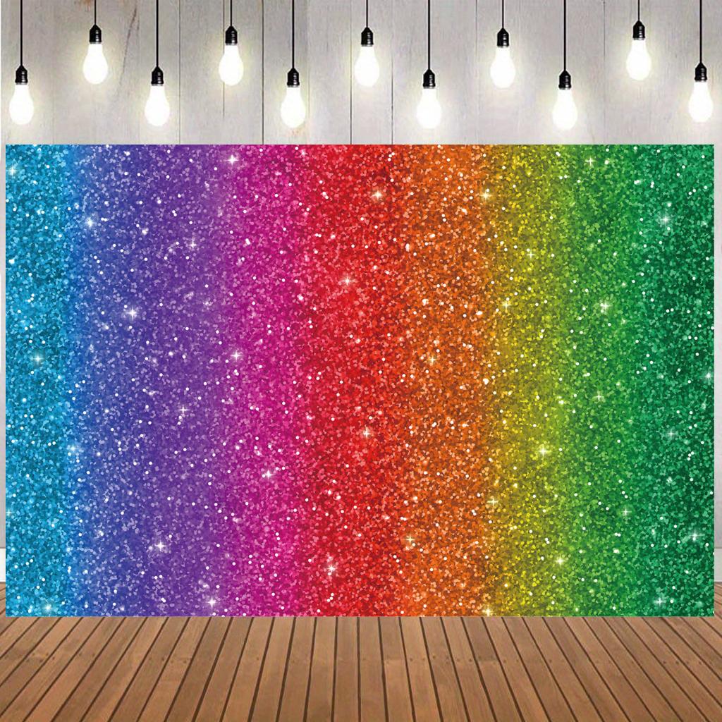 Flash Rainbow Background - Happy Party Decoration Princess Colorful Unicorn Flash Photography Background Banner