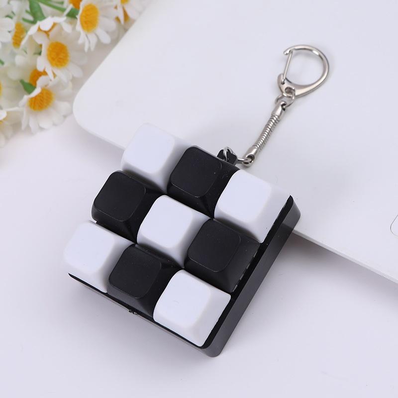 Button Keycap Keychain 9 Keys Keyboard Decompression Toys Diy Keyboard Keychain Toys For Adult Gifts To Relief Pass Time