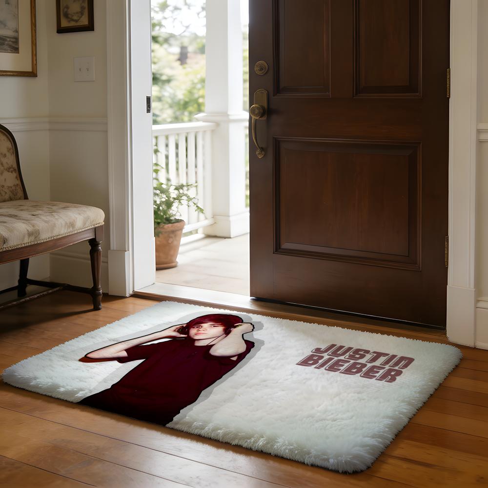 Floor Mat Soft Flannel Rug Non Slip Absorbent Mat for Bathroom Bedroom Home Decor Hot Singer J Justin B Bieber