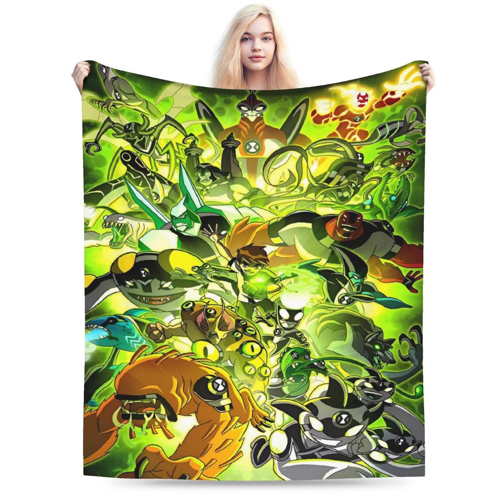 Ben 10 Omnitrix Plush Blanket Girls Boys Flannel Throw Blanket For Couch Bed Soft Custom Quality Bedspread Gift Idea