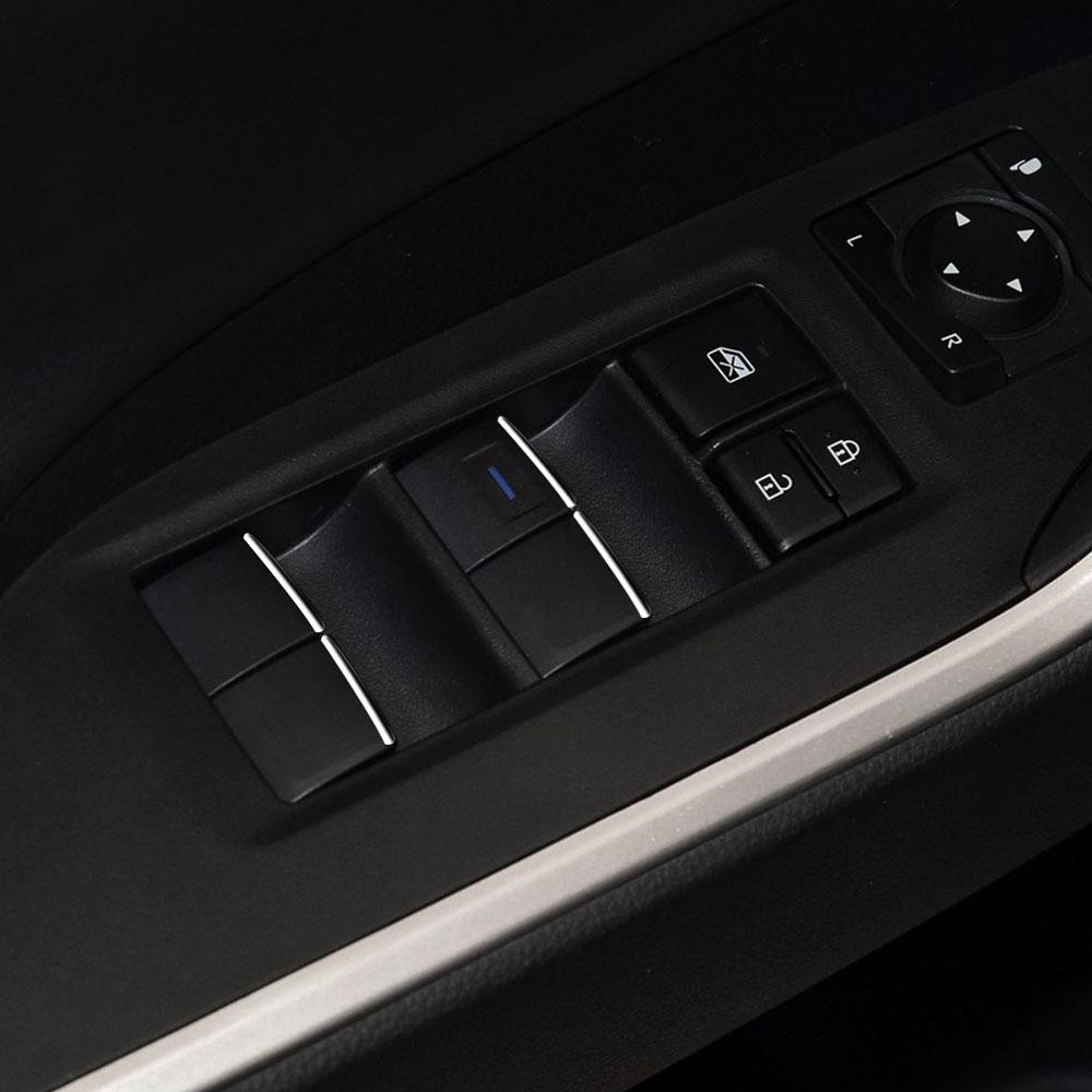 7pcs/set ABS Chrome Car Window Lift Button Switch Cover Stickers for Toyota RAV4 Rav 4 2019 2020 2021 2022 Accessories