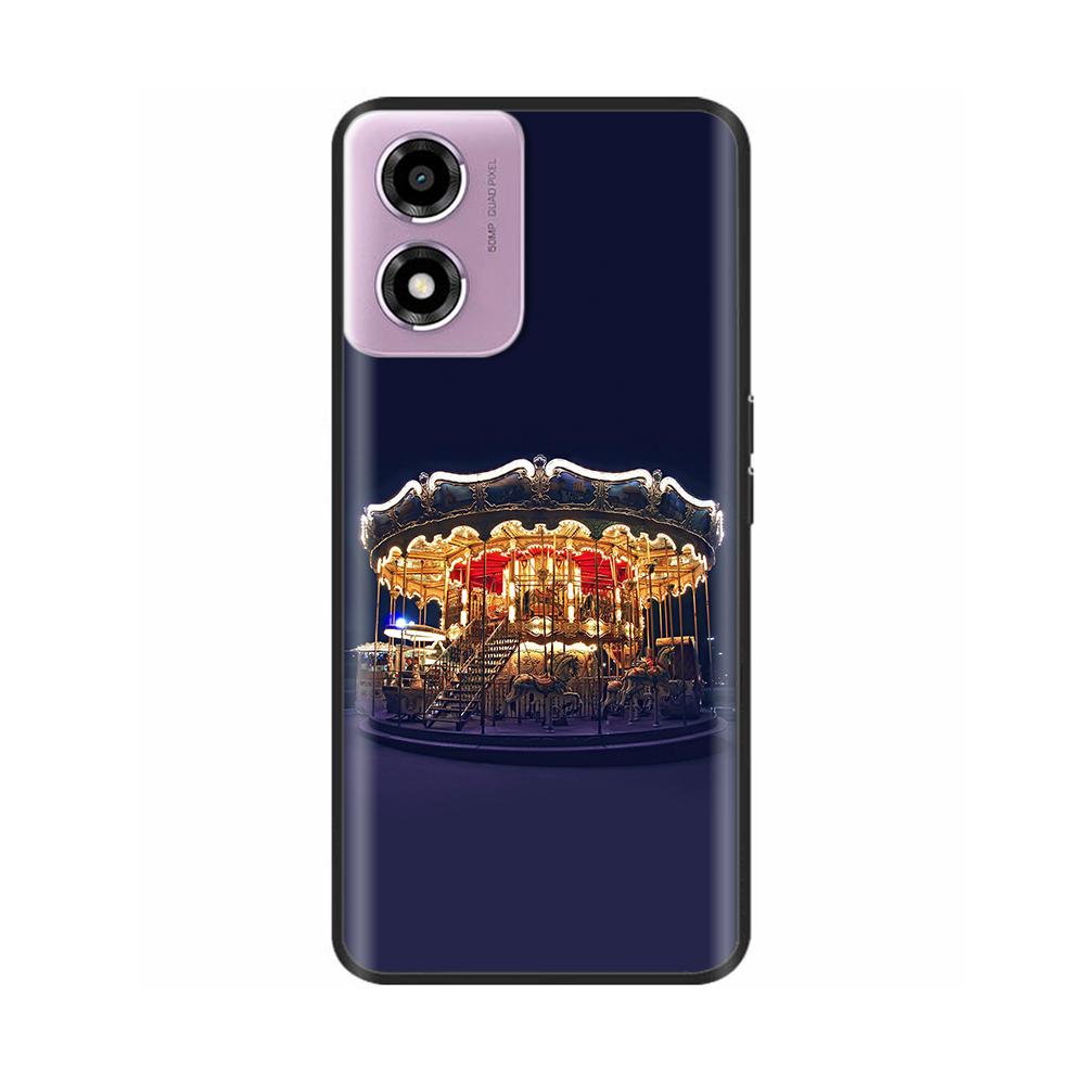 For Motorola Moto E14 Case Cute Painted Soft Black Silicon Cover 6.56'' Shockproof Phone Case For Motorola E14 E 14 MotoE14 Bags